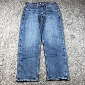 American Eagle '90s Straight Jeans Womens 8 Short Medium Wash High Rise Stretch